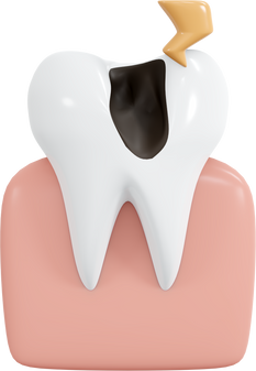 3D icon tooth decay with pain